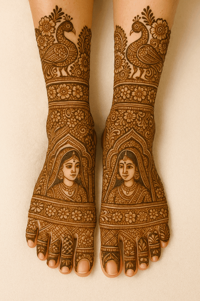 Rajasthani Bridal Mehndi Designs for feet